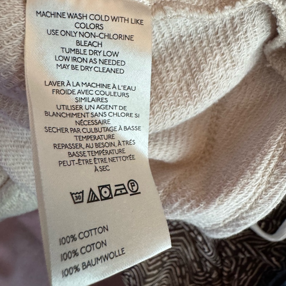 Anthropologie Pilcro Wharfside V-Neck Hooded Sweatshirt in Neutral Size M - Picture 10 of 10